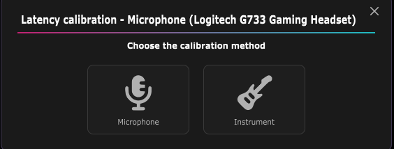 The choice between microphone calibration and instrument calibration.